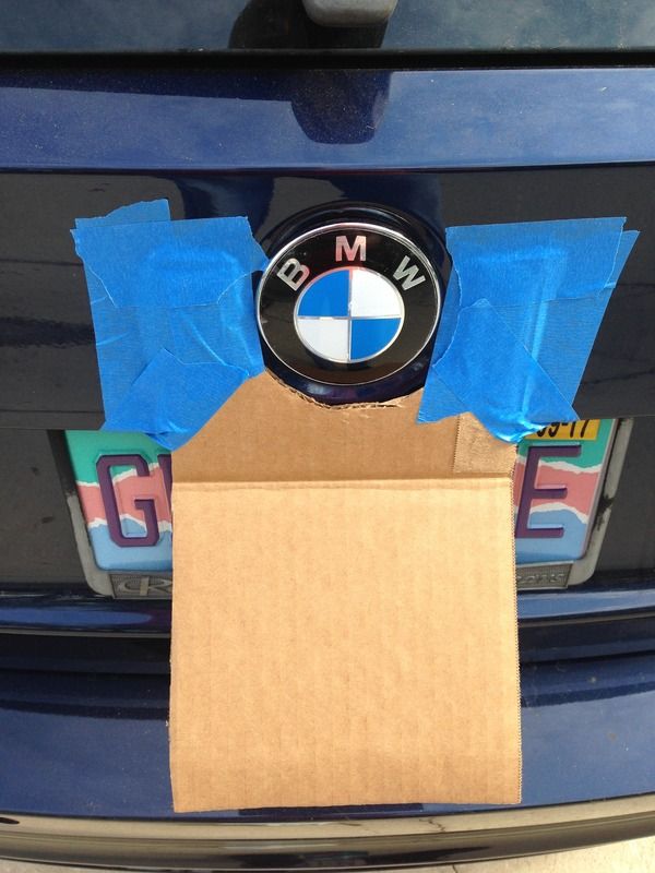 Wagon rear emblem fell off Less expensive fix